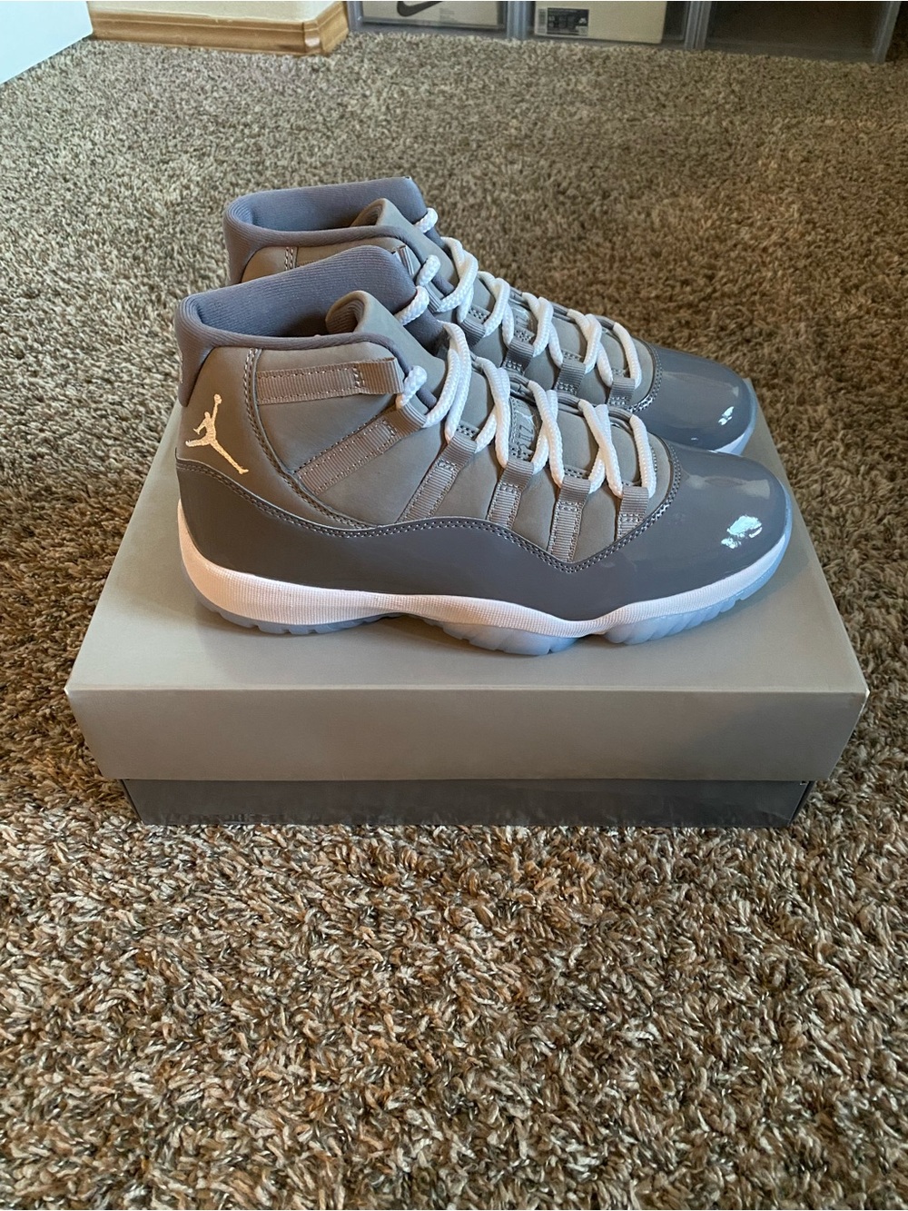 Jordan Kids Grey and White Retro 11 Mid Sneakers